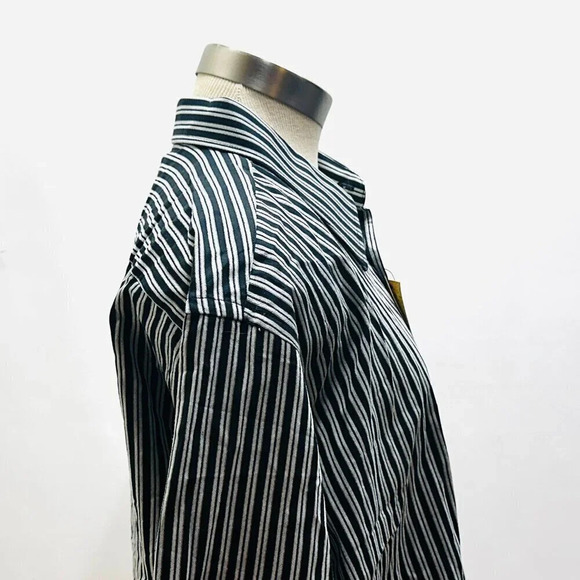 NWT SAHARA Men Long Sleeve Button Down Striped Slim & Sleek Dress Shirt Size XL - Picture 4 of 9
